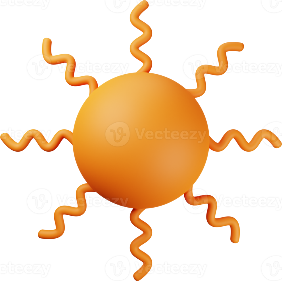 orange Sonne 3D-Darstellung png