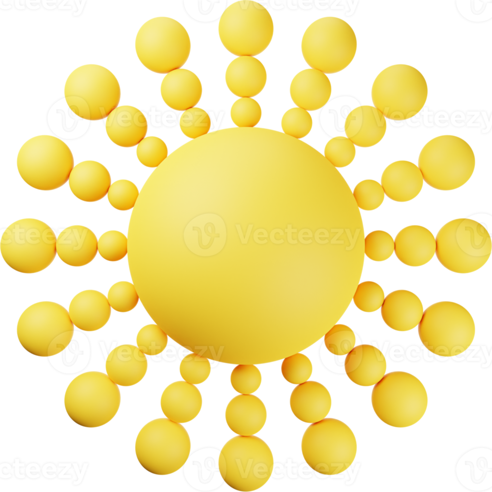 Yellow Sun 3D Illustration png