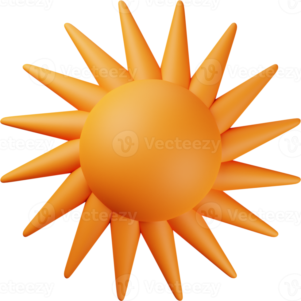 Orange Sun 3D Illustration png