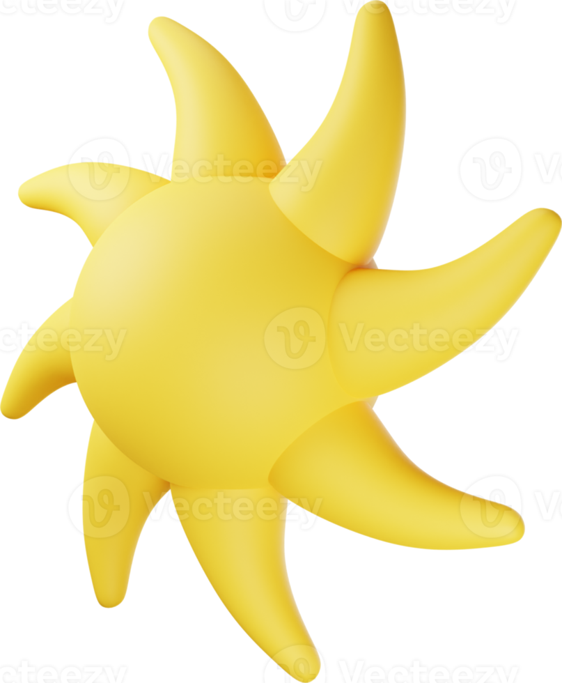 Yellow Sun 3D Illustration png