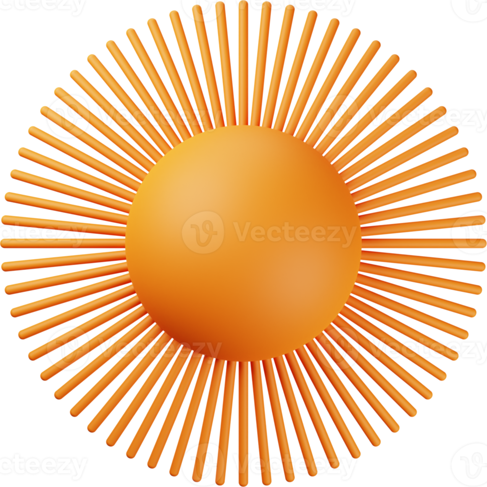 orange Sonne 3D-Darstellung png