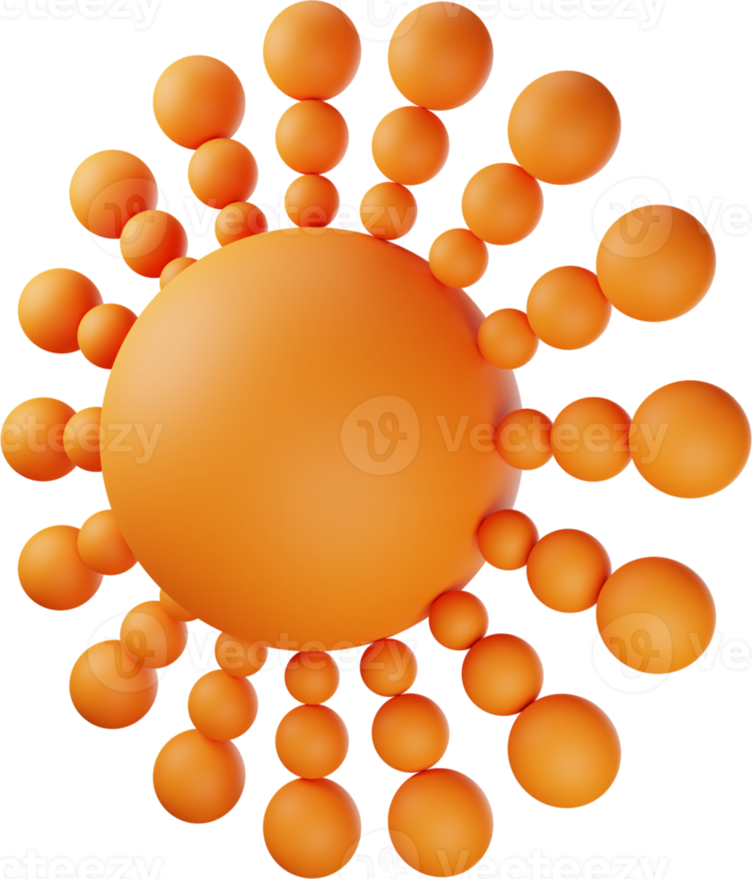 oranje zon 3d illustratie png