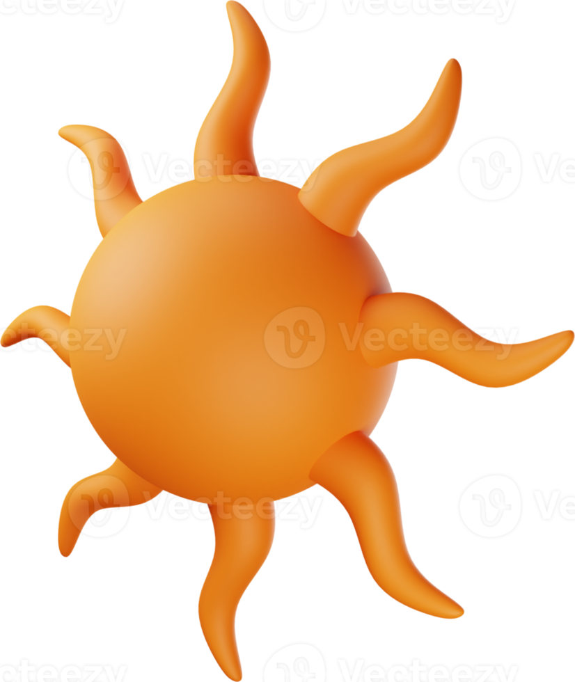 Orange Sun 3D Illustration png