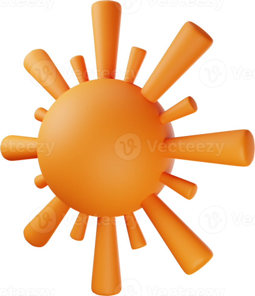 Orange Sun 3D Illustration png