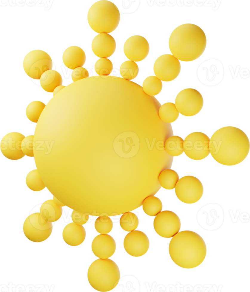 gelbe Sonne 3D-Darstellung png