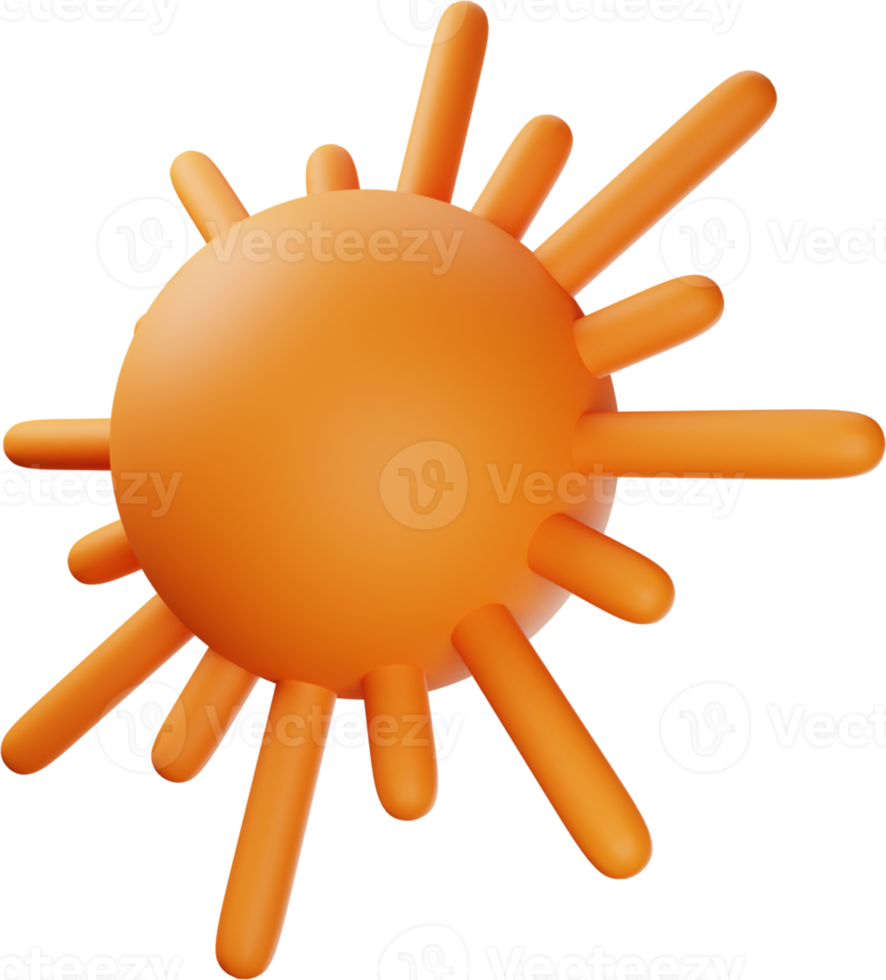 Orange Sun 3D Illustration png