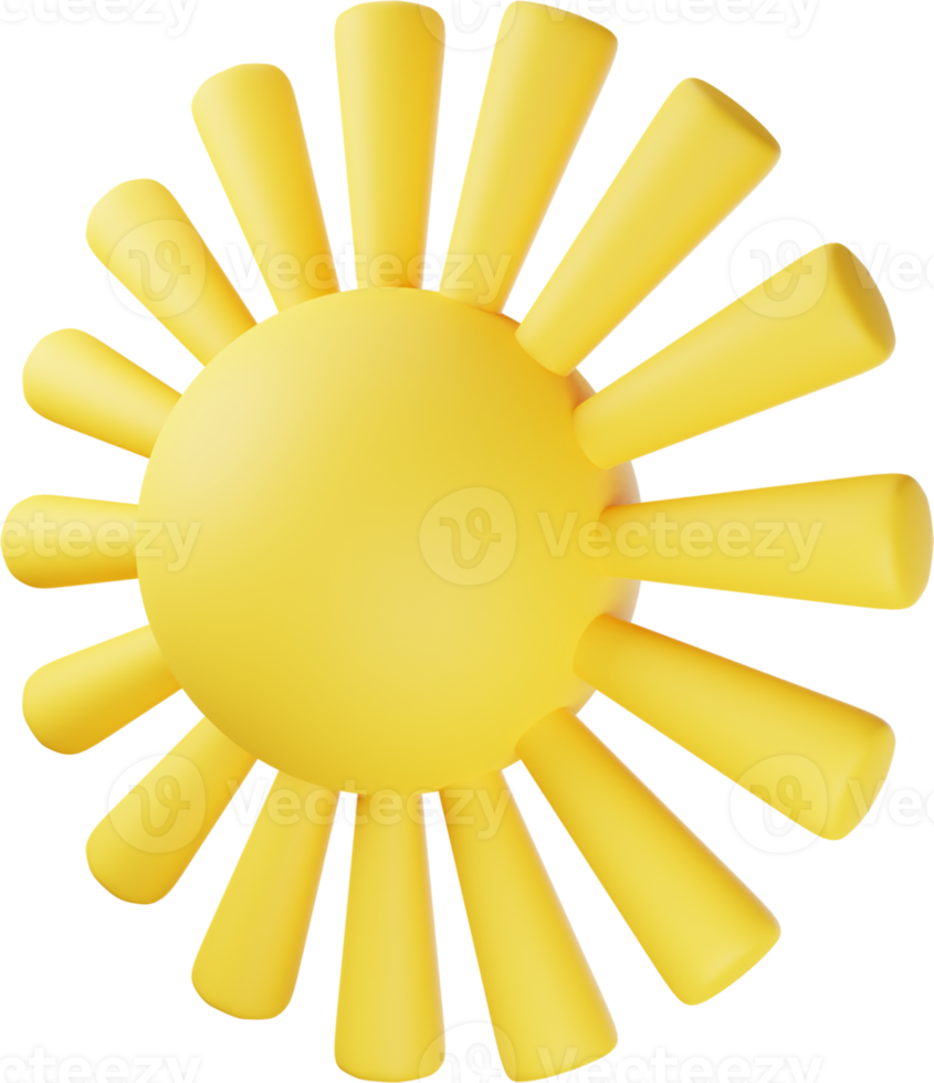 Yellow Sun 3D Illustration png