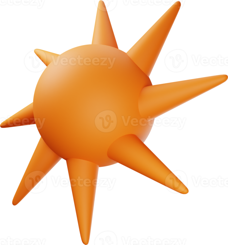 Orange Sun 3D Illustration png