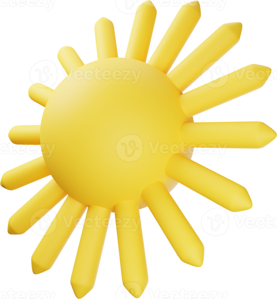 Yellow Sun 3D Illustration png