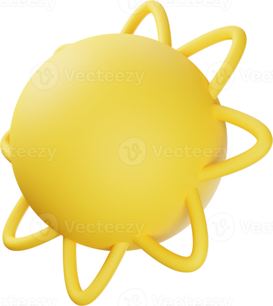 ilustração 3d de sol amarelo png