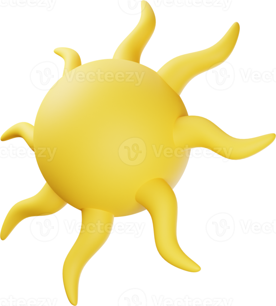 geel zon 3d illustratie png