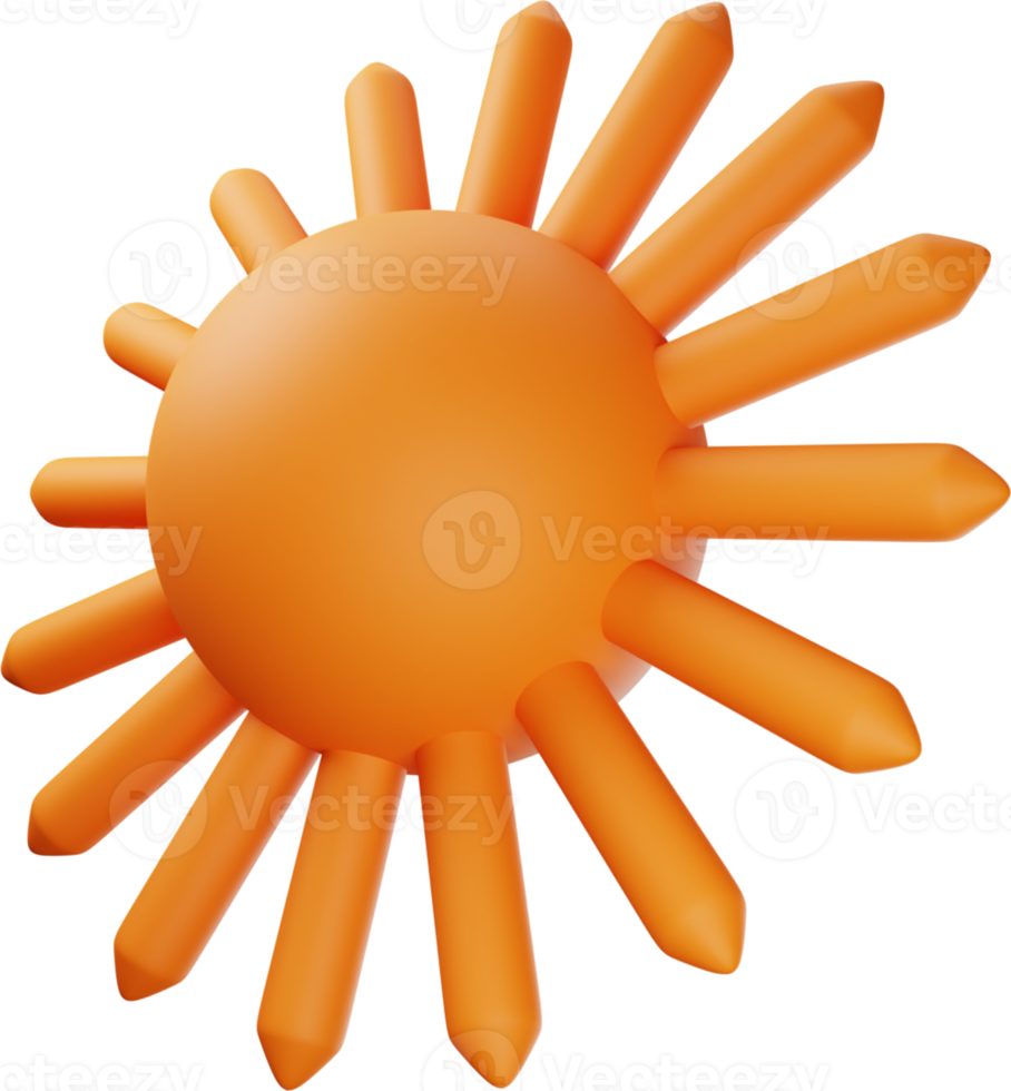 Orange Sun 3D Illustration png