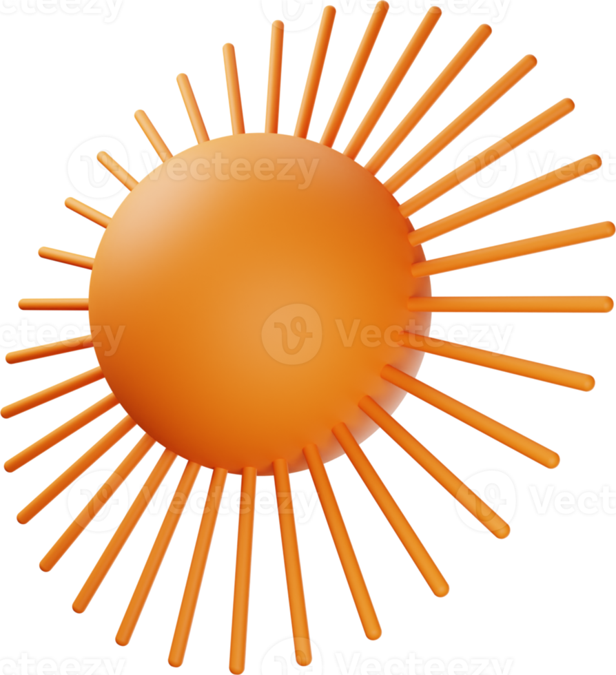 Orange Sun 3D Illustration png