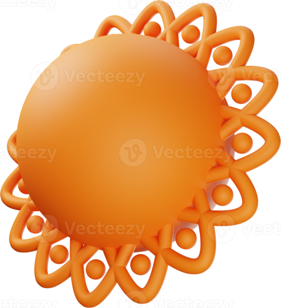 ilustración 3d de sol naranja png