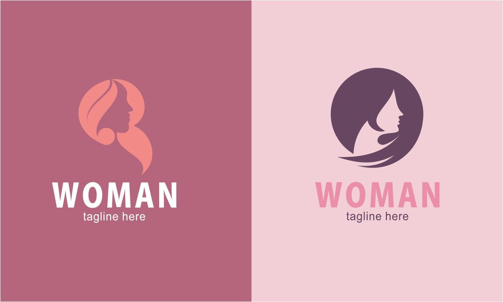 Woman face and beauty logo collection vector