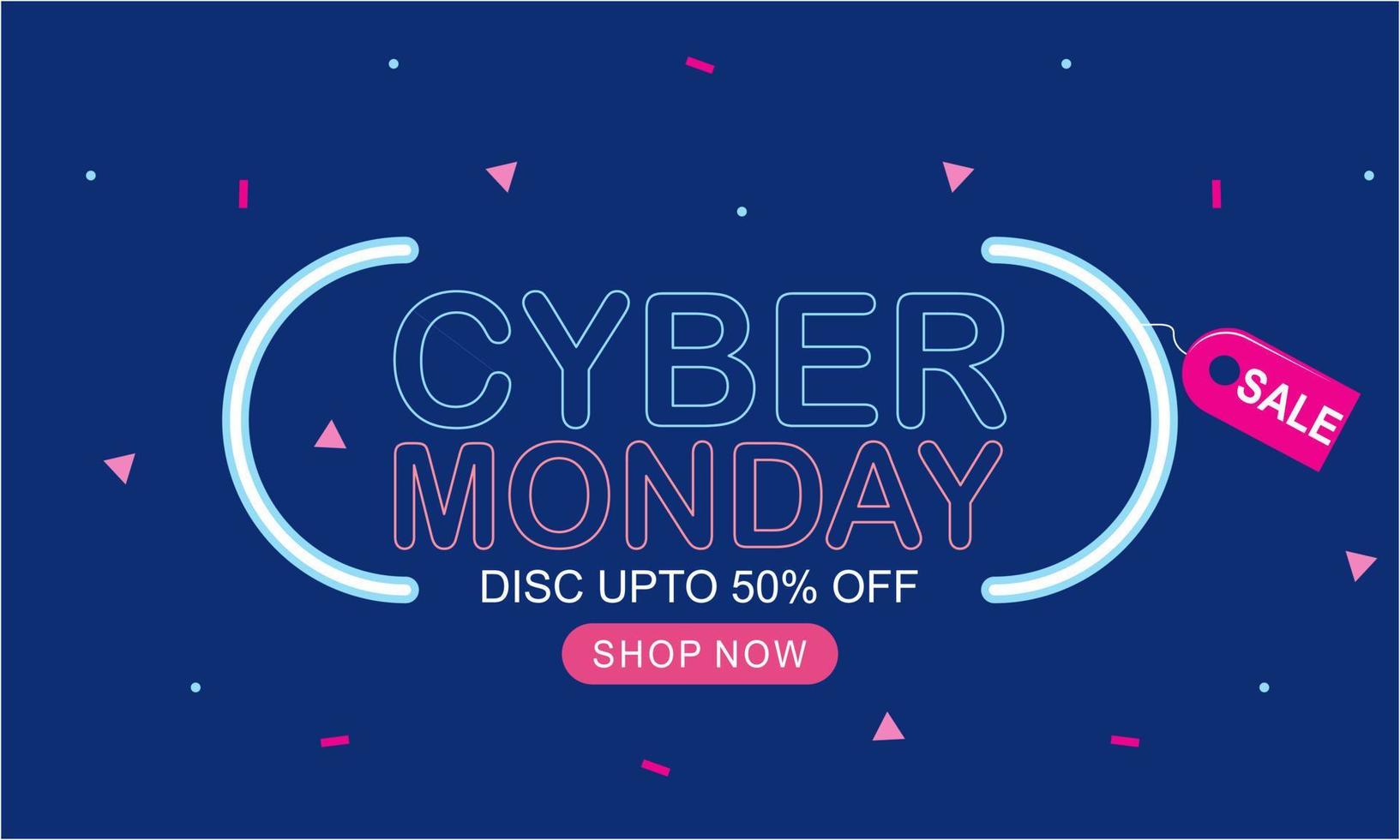 Cyber monday sale concept banner vector illustration for your projects