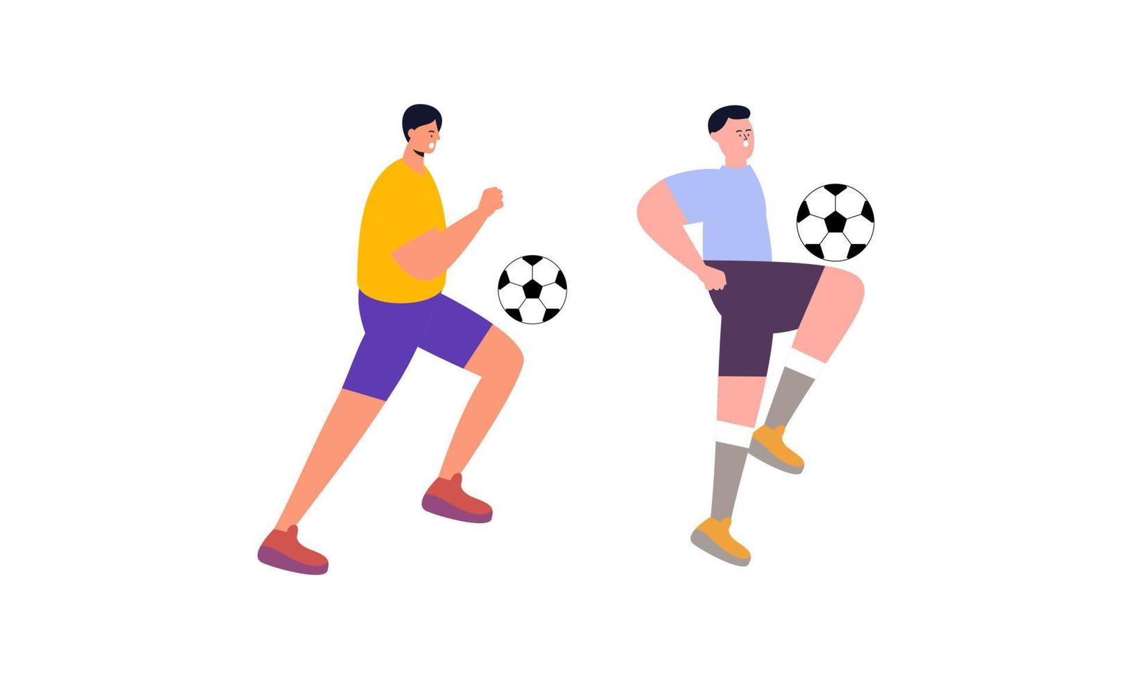 vector ilustrado de jugadores de fútbol plano