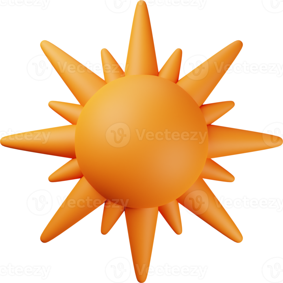 Orange Sun 3D Illustration png