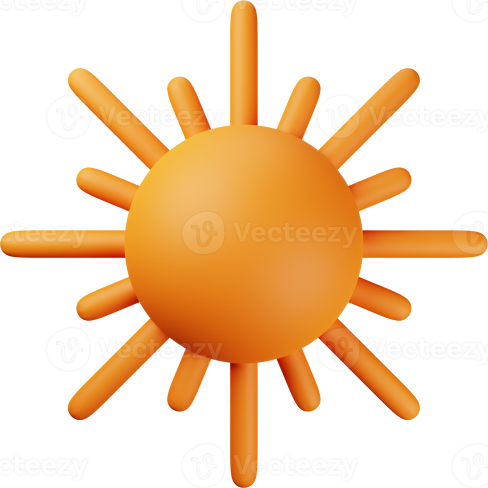 Orange Sun 3D Illustration png