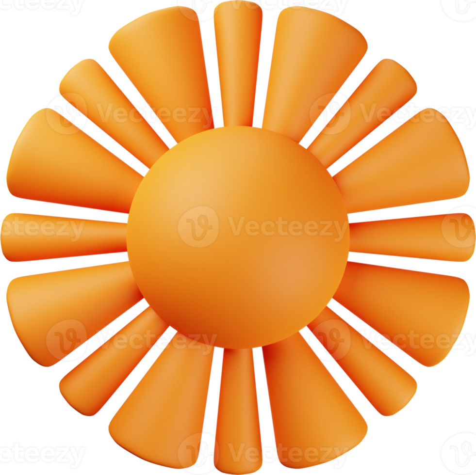 Orange Sun 3D Illustration png