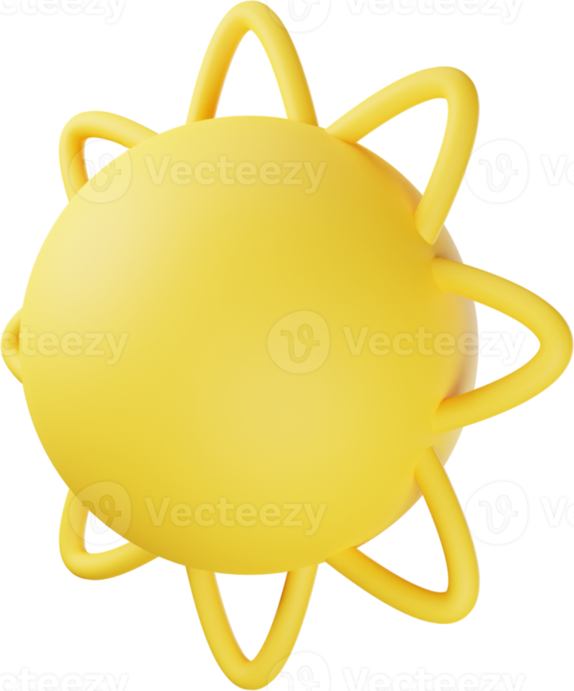 Yellow Sun 3D Illustration png