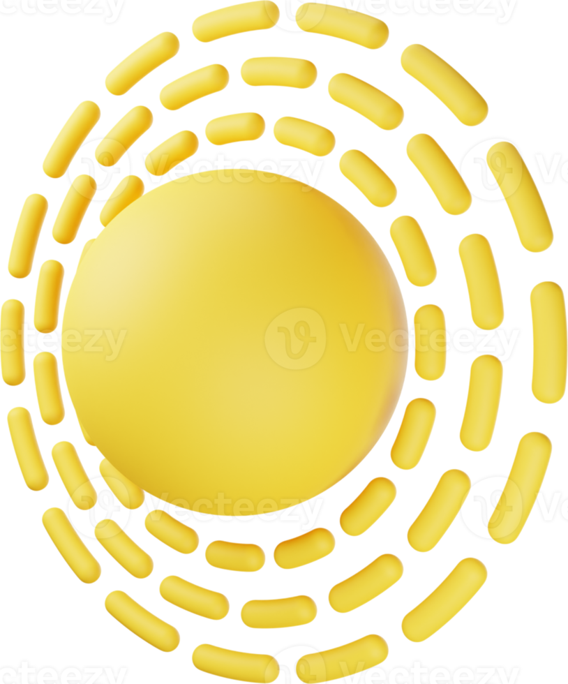 ilustración 3d sol amarillo png