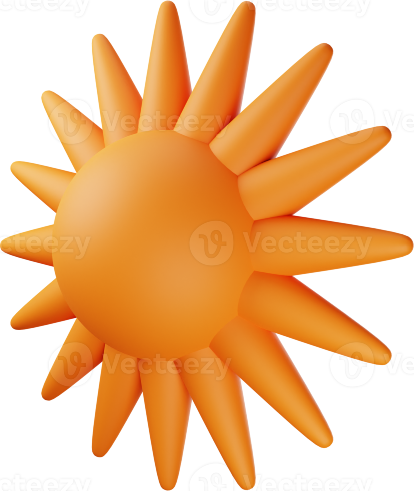 Orange Sun 3D Illustration png