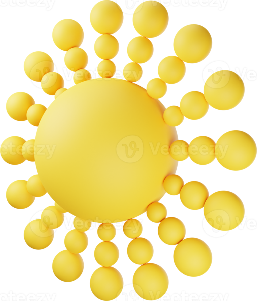 Yellow Sun 3D Illustration png