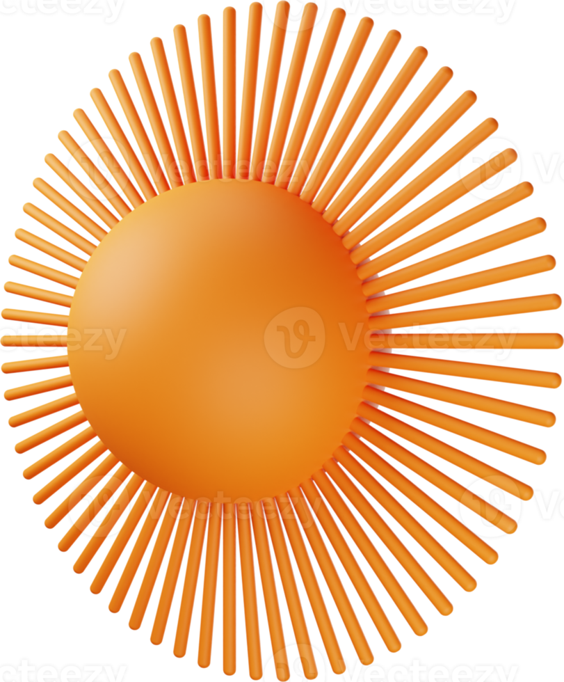 Orange Sun 3D Illustration png