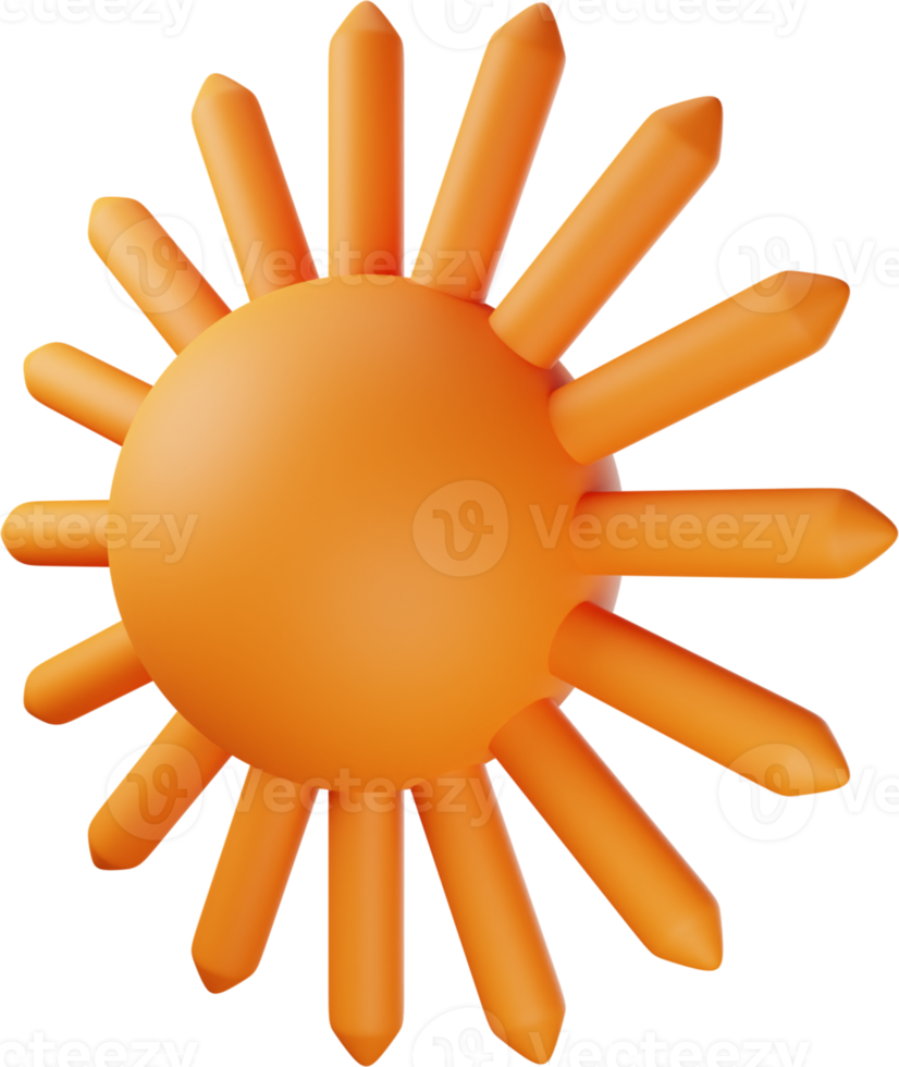 oranje zon 3d illustratie png