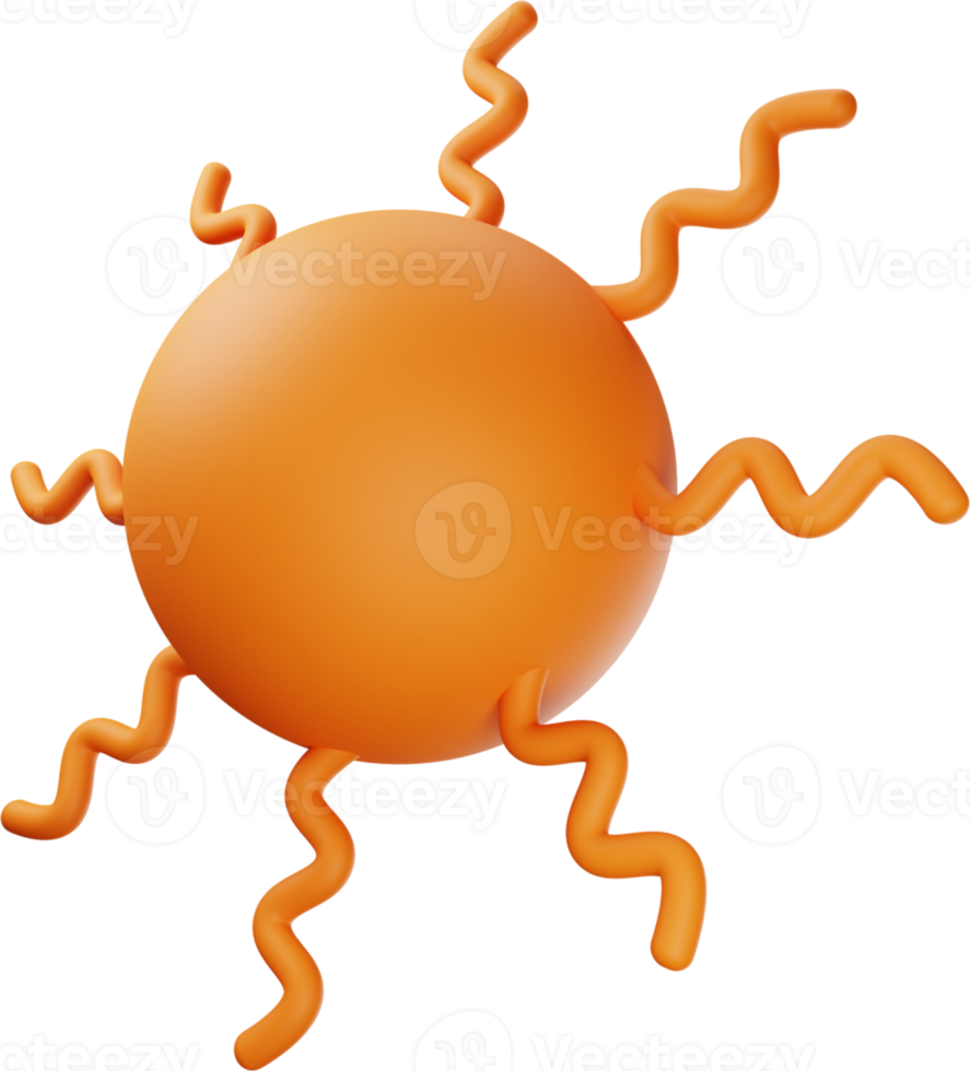 oranje zon 3d illustratie png