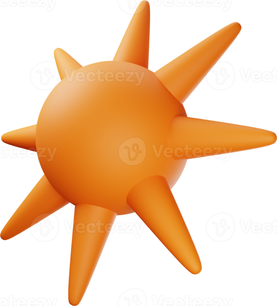 oranje zon 3d illustratie png