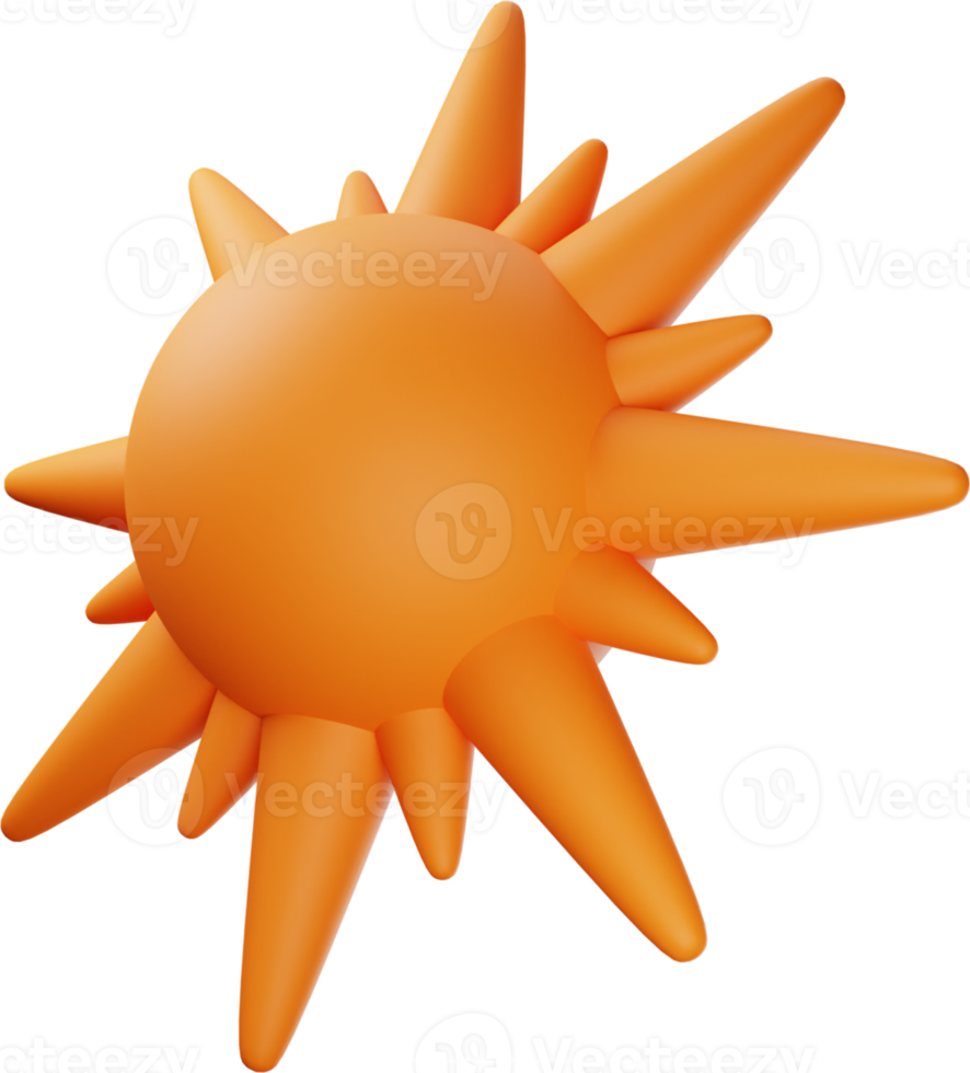 Orange Sun 3D Illustration png