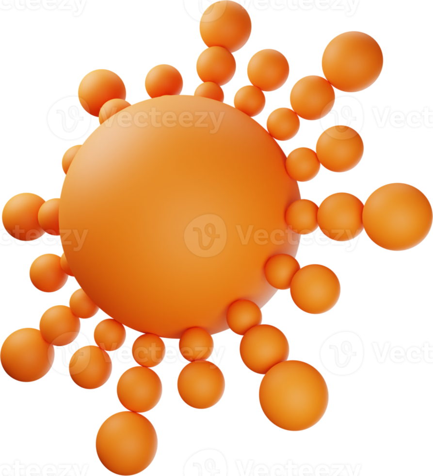 Orange Sun 3D Illustration png