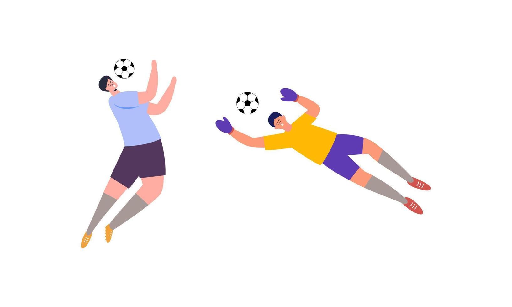 Flat football players illustrated vector