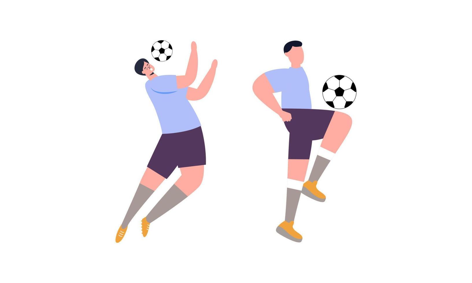 vector ilustrado de jugadores de fútbol plano