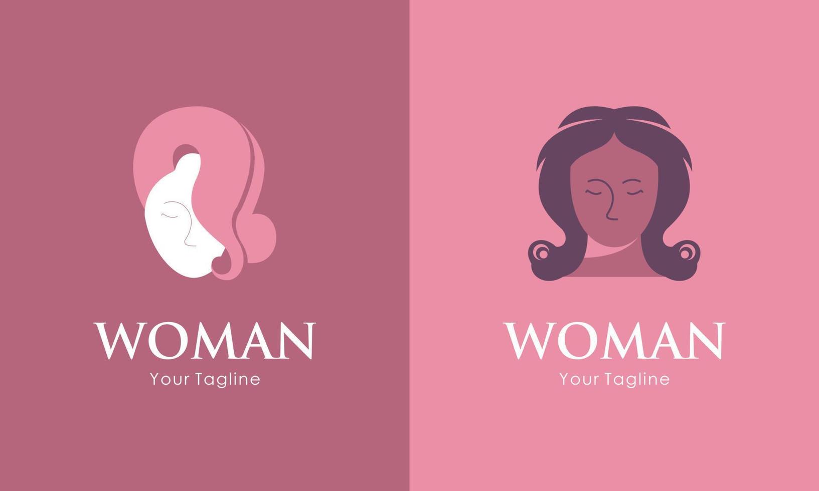 Woman face and beauty logo collection vector