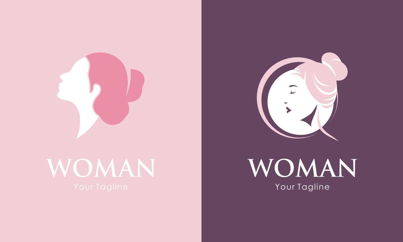 Woman face and beauty logo collection vector