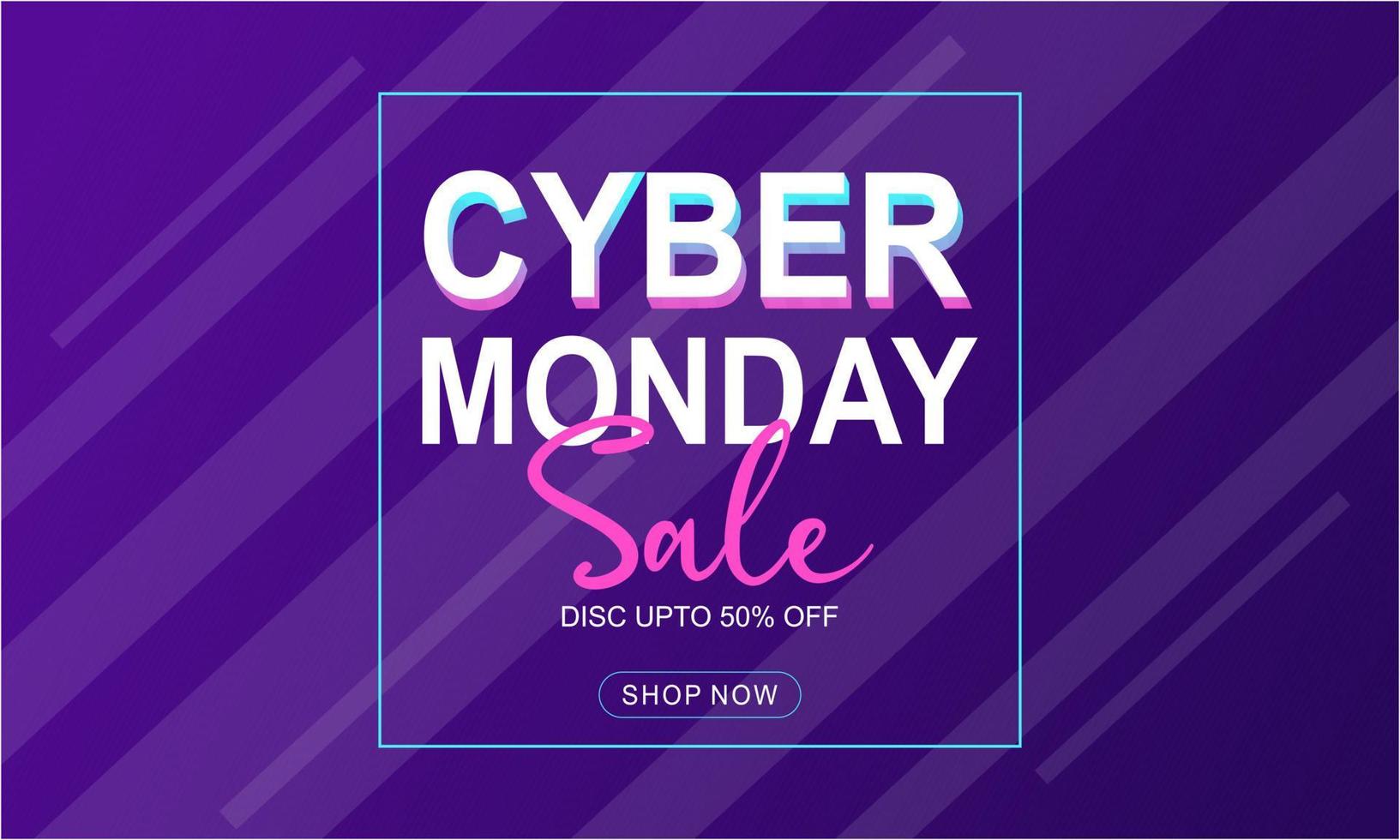 Cyber monday sale concept banner vector illustration for your projects