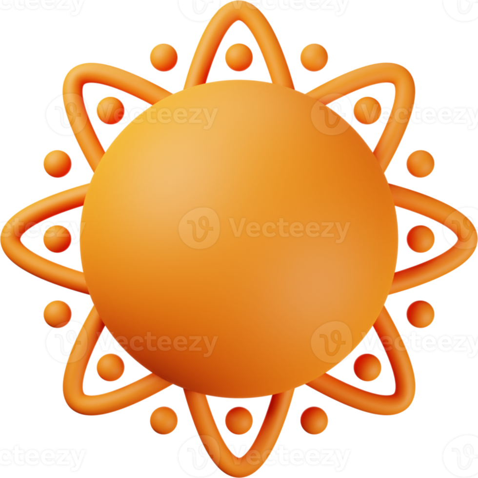 ilustração 3d de sol laranja png