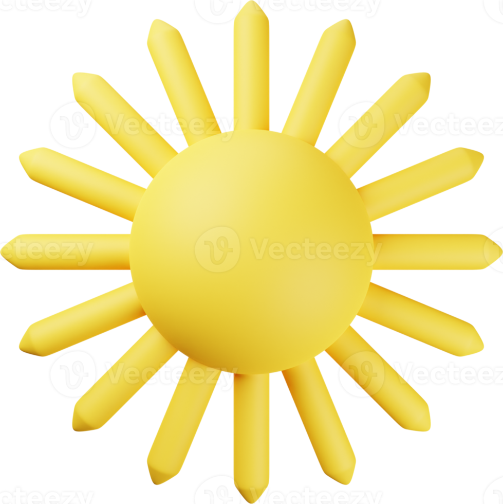 geel zon 3d illustratie png