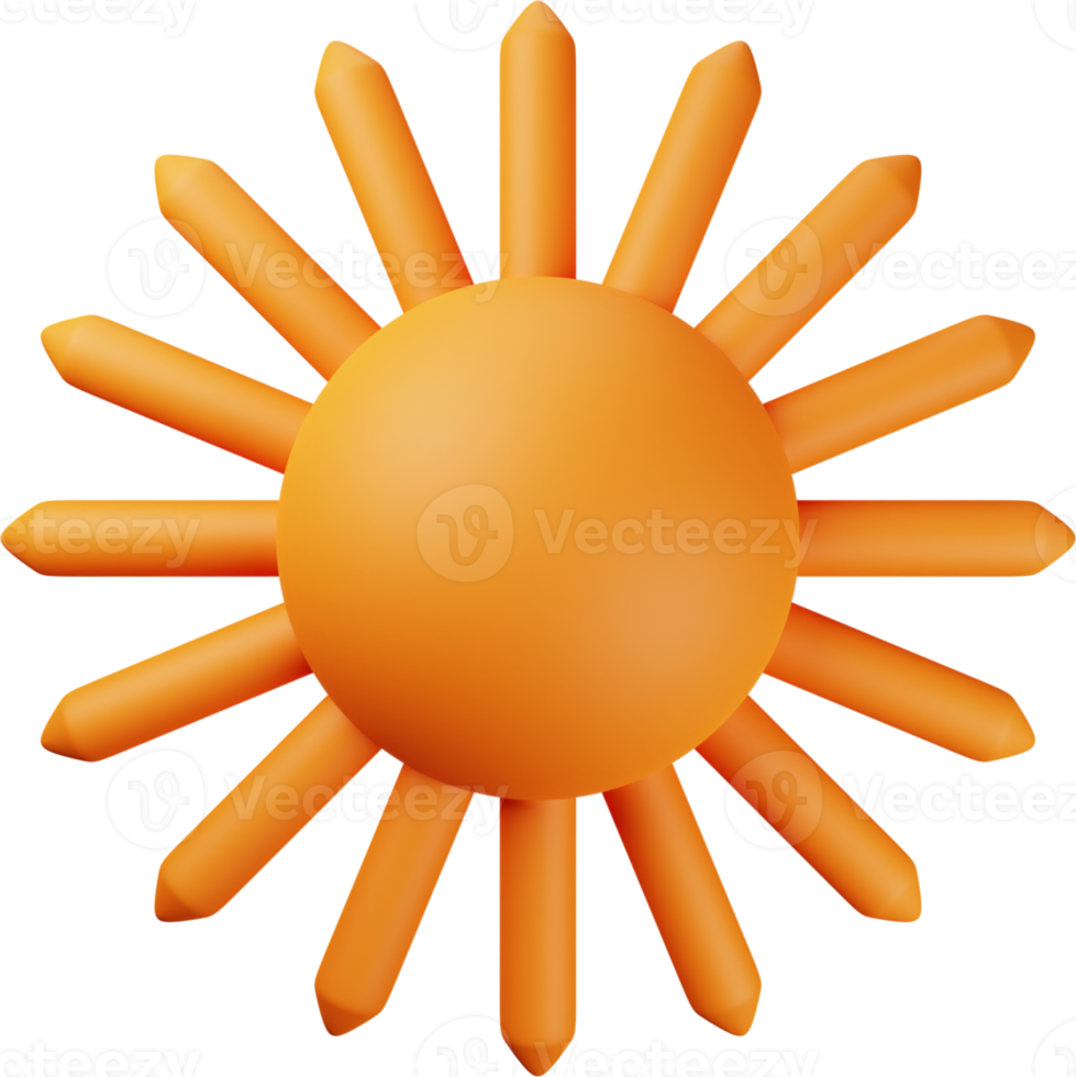 Orange Sun 3D Illustration png