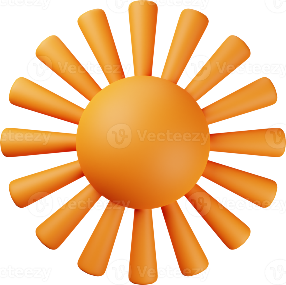 orange Sonne 3D-Darstellung png