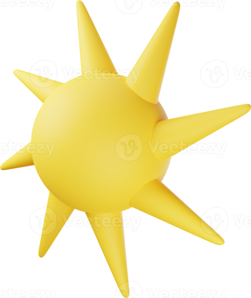 Yellow Sun 3D Illustration png