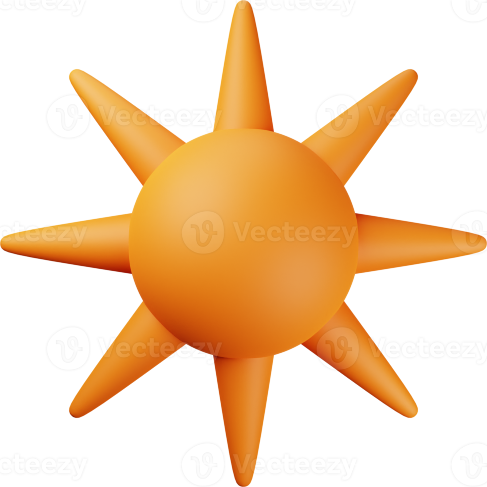 oranje zon 3d illustratie png