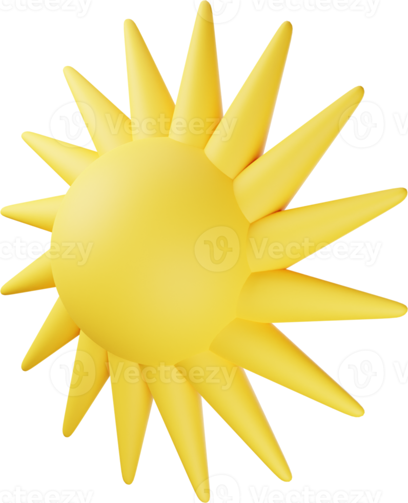 Yellow Sun 3D Illustration png