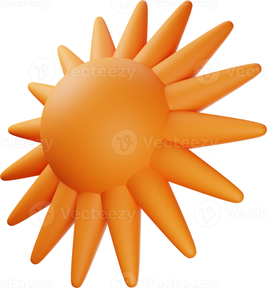 Orange Sun 3D Illustration png