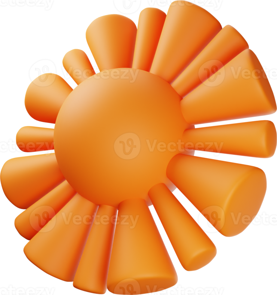 Orange Sun 3D Illustration png
