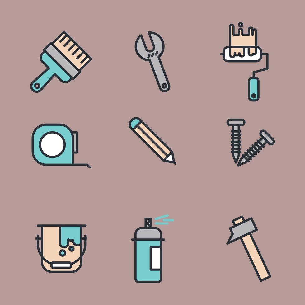 Collection of Painting Icons vector