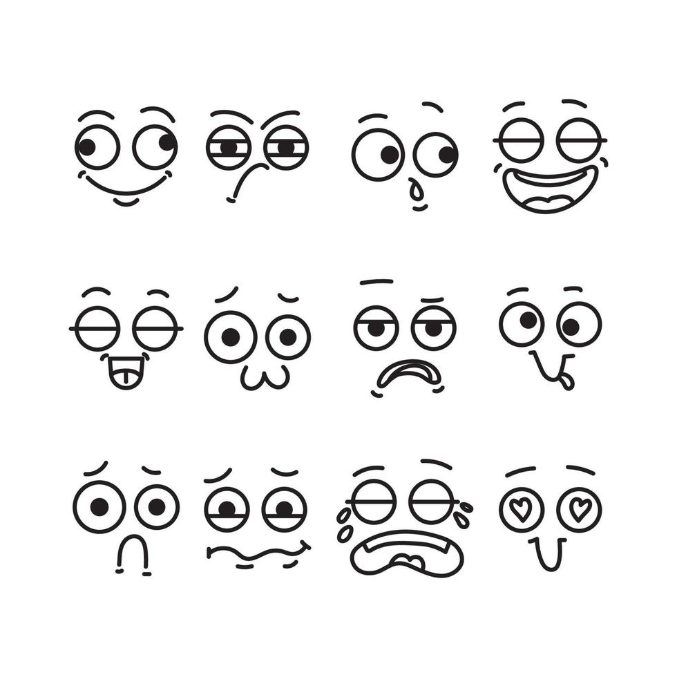 conjunto de caras de expresión vector